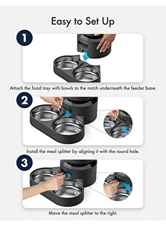 PETLIBRO Petlibro Pet Food Splitter With Stainless Steel Bowls, Automatic Cat Feeder Bowls For Two Cats Or Dogs, Suitable For Petlibro Automatic Cat Feeder Plaf005, Plaf006, Plaf103, Plaf203  - Image 4