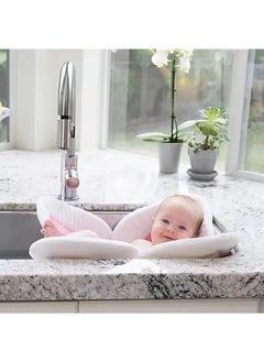 Buna Baby Bath Lotus Cushion Sink Bather Petal Newborn Bathtub Mat Bathing Tub Seat Support Lounger Flower Bathing Pad Non-Slip Safety Sink Insert Tub  - Image 5