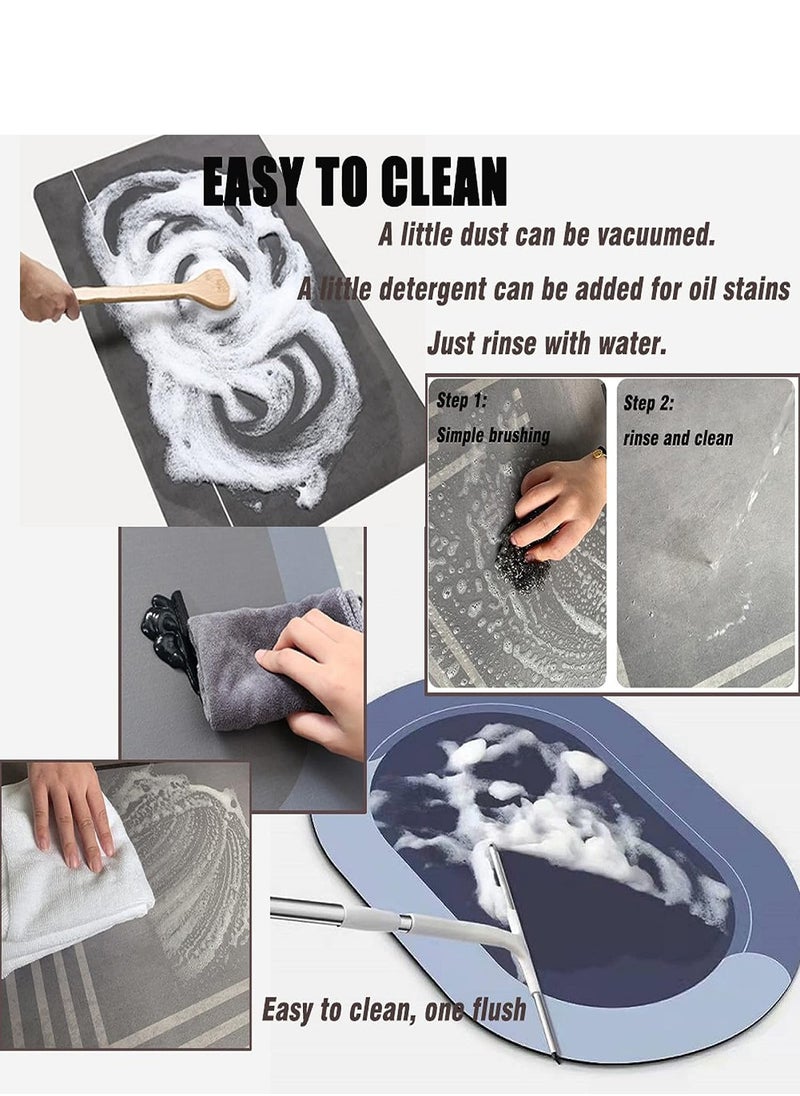 HOMESTAR - Geometric Pattern Kitchen Floor Mat Washable Non-Slip Carpet Hallway Floor Mat Bath Mats Water Oil Absorbing Rug Kitchen Set Multicolour 50X160cm - Image 1