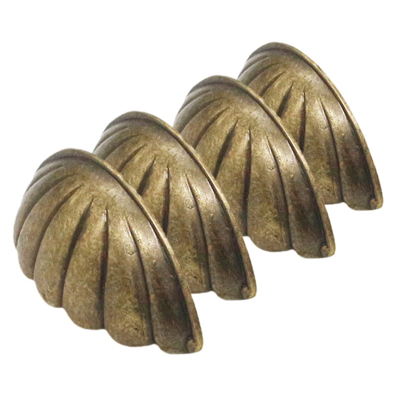 Vintage Shell Cabinet Handles 4Pcs Antique Bronze Alloy Drawer Pulls For Furniture - Image 2