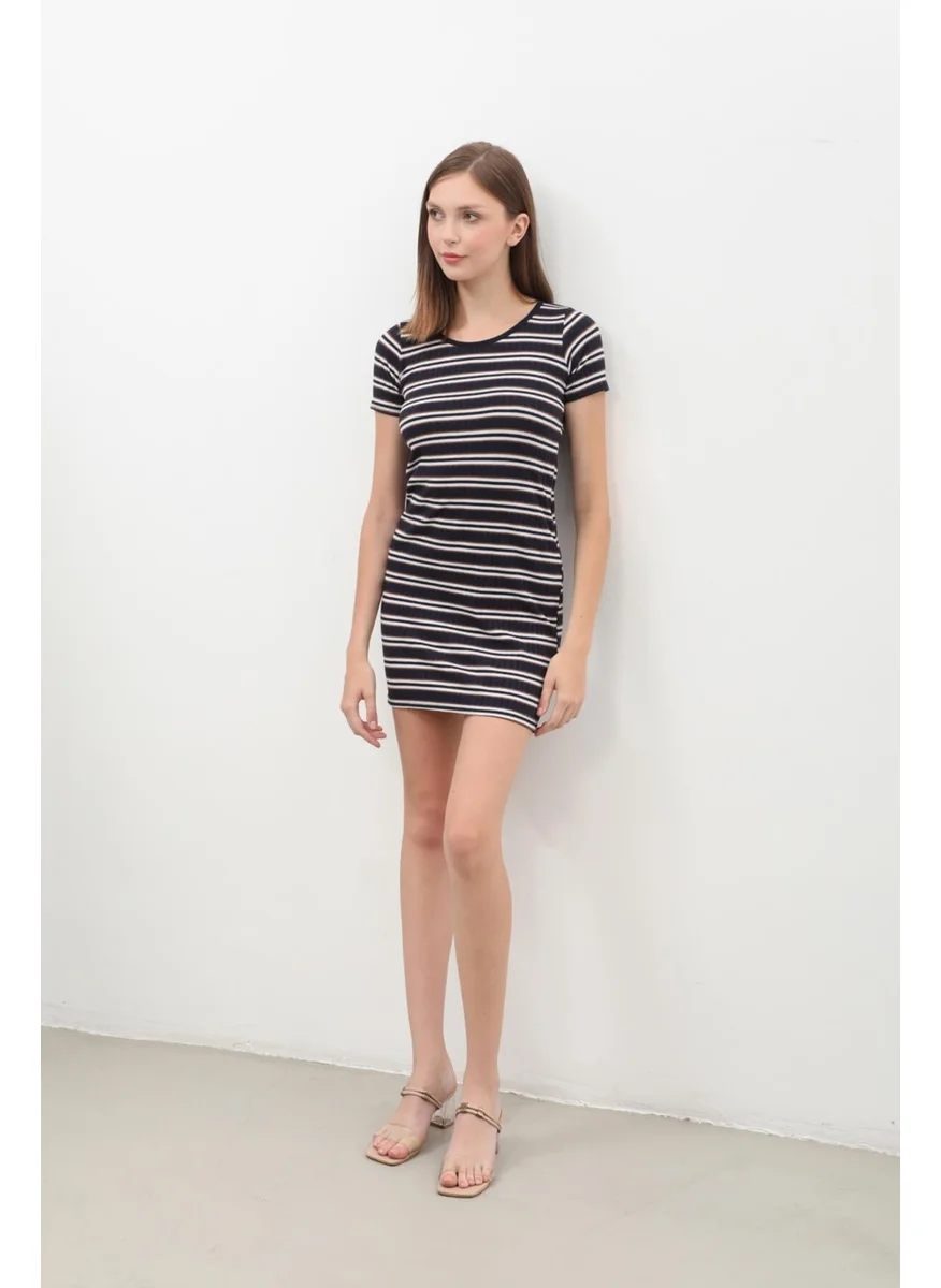 MARKAPIA HOME Women Striped Crew Neck T-Shirt Dress