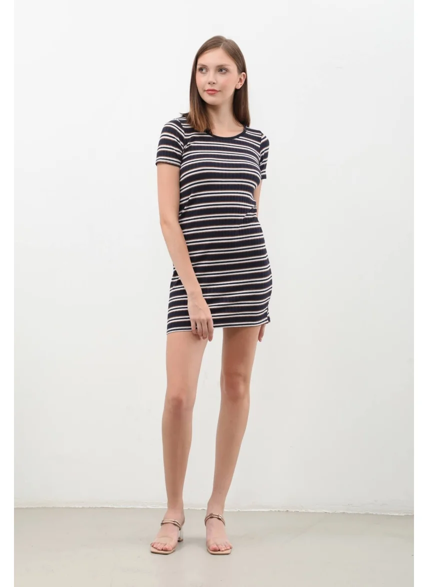 MARKAPIA HOME Women Striped Crew Neck T-Shirt Dress