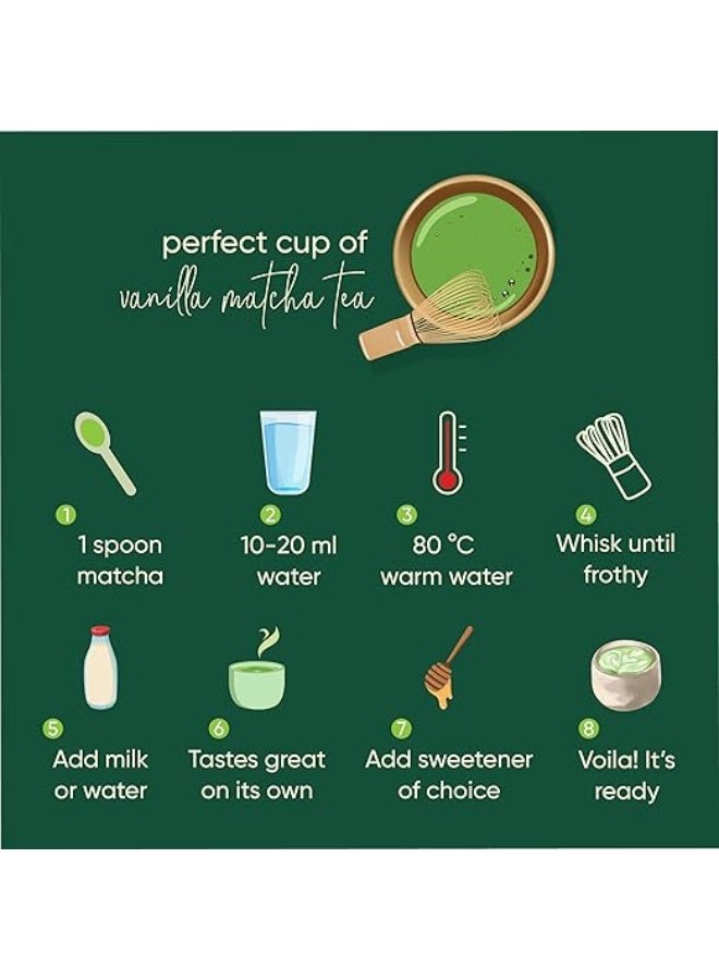 تينشا مسحوق شاي ماتشا بنكهة الفانيليا من تينتشا، عبوة 50 جم - Image 4