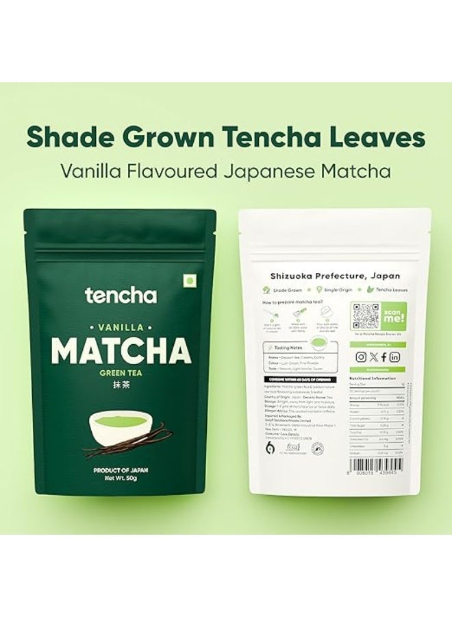 تينشا مسحوق شاي ماتشا بنكهة الفانيليا من تينتشا، عبوة 50 جم - Image 5