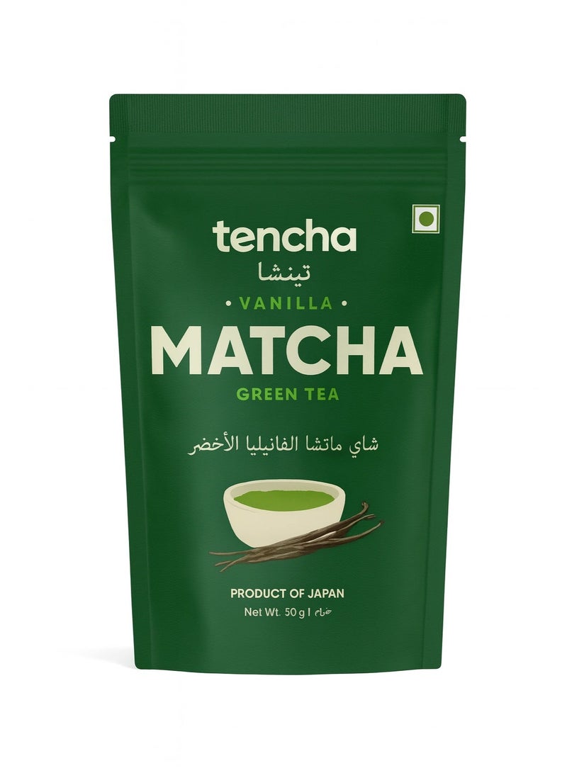 تينشا مسحوق شاي ماتشا بنكهة الفانيليا من تينتشا، عبوة 50 جم - Image 1