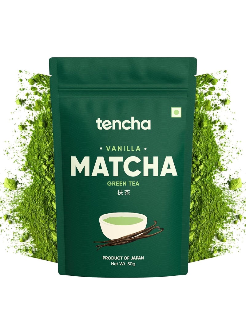 تينشا مسحوق شاي ماتشا بنكهة الفانيليا من تينتشا، عبوة 50 جم - Image 2