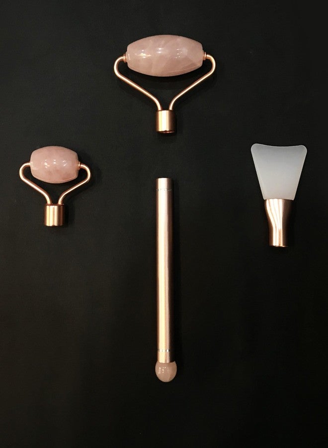 ILIKA Rose Quartz Roller With 3 Magnetic Heads is Perfect for Cleansing, Toning, and Massaging - Image 1