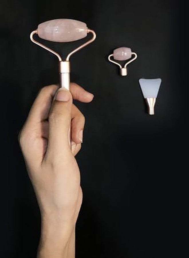 ILIKA Rose Quartz Roller With 3 Magnetic Heads is Perfect for Cleansing, Toning, and Massaging - Image 3