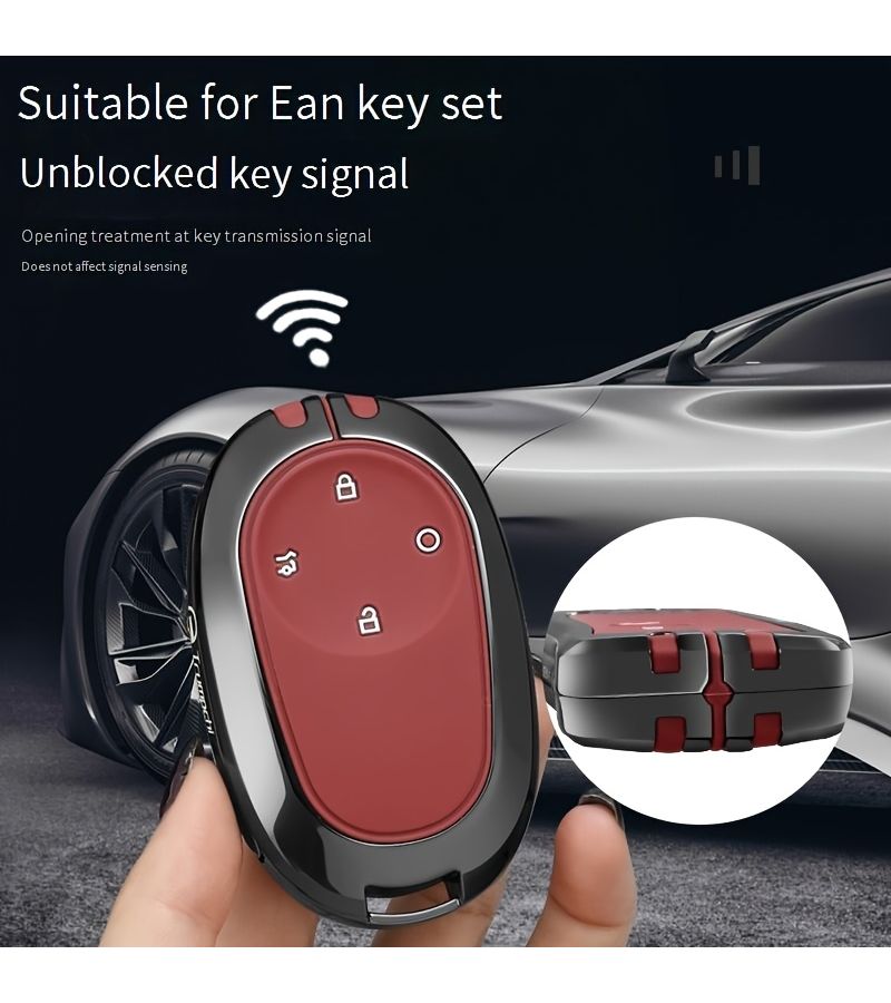 Brown Model A Car Key Case For Selected Models With Shell Buckle Metal Lining - Image 2