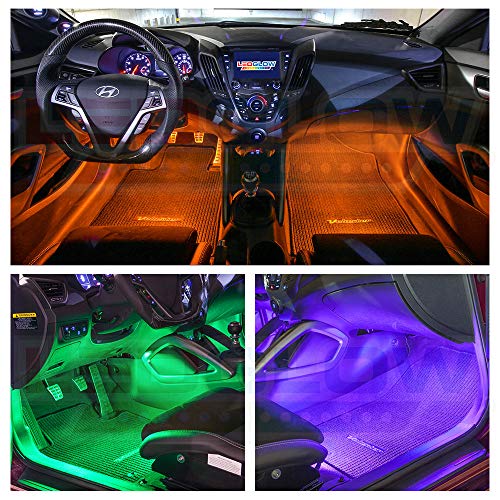 LEDGlow 6pc Flexible Million Color Multi-Color LED Interior Footwell Underdash Neon Lighting Kit for Cars & Trucks - 15 Solid Colors - 10 Unique Patterns - Music Mode - Includes Control Box & Remote - Image 4