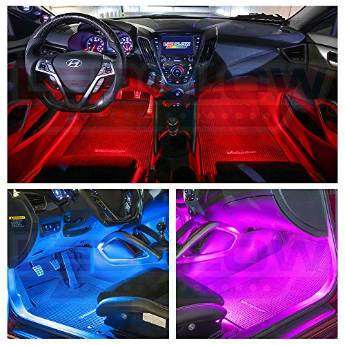 LEDGlow 6pc Flexible Million Color Multi-Color LED Interior Footwell Underdash Neon Lighting Kit for Cars & Trucks - 15 Solid Colors - 10 Unique Patterns - Music Mode - Includes Control Box & Remote - Image 3