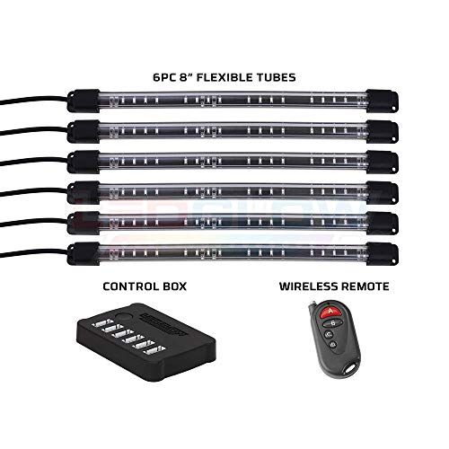 LEDGlow 6pc Flexible Million Color Multi-Color LED Interior Footwell Underdash Neon Lighting Kit for Cars & Trucks - 15 Solid Colors - 10 Unique Patterns - Music Mode - Includes Control Box & Remote - Image 2