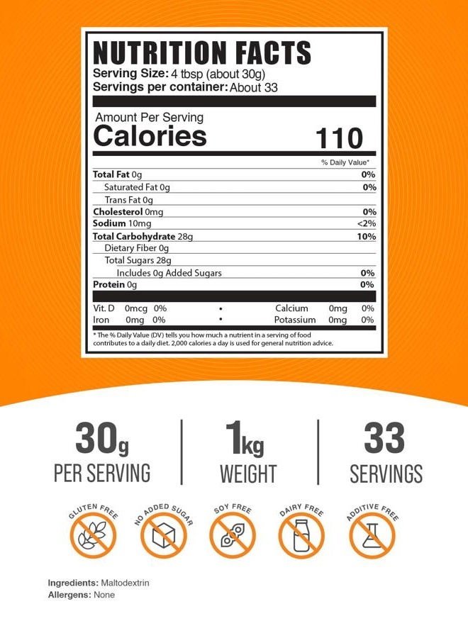 BULKSUPPLEMENTS.COM Maltodextrin Powder - Carbohydrate Powder - Intra Workout Supplement - Carb Powder Supplement - Workout Powder (1 Kilogram - 2.2 lbs) - Image 2