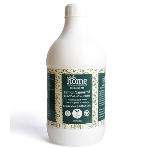 Rustic Art Rustic Home Lemon Tamarind Dish Wash Concentrate | Plant-Based & Natural | Soapnut & Neem | Converts to ~11 L Liquid | Tough on Grease, Gentle on Hands | Sulphate & Paraben Free | 1100g - Image 1