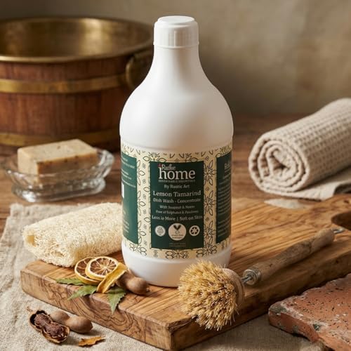 Rustic Art Rustic Home Lemon Tamarind Dish Wash Concentrate | Plant-Based & Natural | Soapnut & Neem | Converts to ~11 L Liquid | Tough on Grease, Gentle on Hands | Sulphate & Paraben Free | 1100g - Image 2