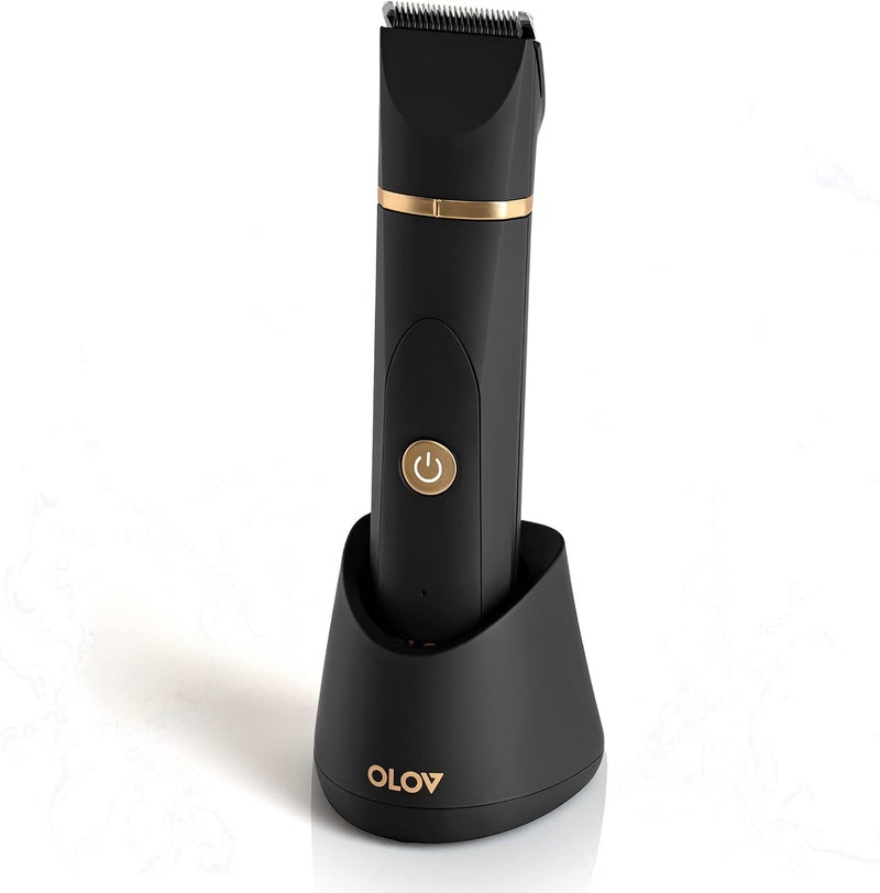 OLOV Men's Intimate Shaver, Electric Razor, Body Razor, with Nose Hair Trimmer, USB Charging Station, Ceramic Blade, Waterproof Body Hair Trimmer for Armpits, Groin, Back, Chest, Legs - Image 1