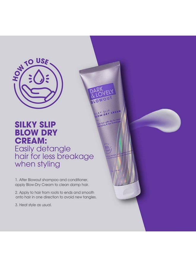SoftSheen-Carson Interbeauty Dark&Lovely® Heat Protectant&Hair Detangler Moisturizing Blowout Silky Slip Blow Dry Cream with Silk Protein,Shea Butter&Castor Oil for All Curl Types Blow Dry Cream 5oz - Image 2