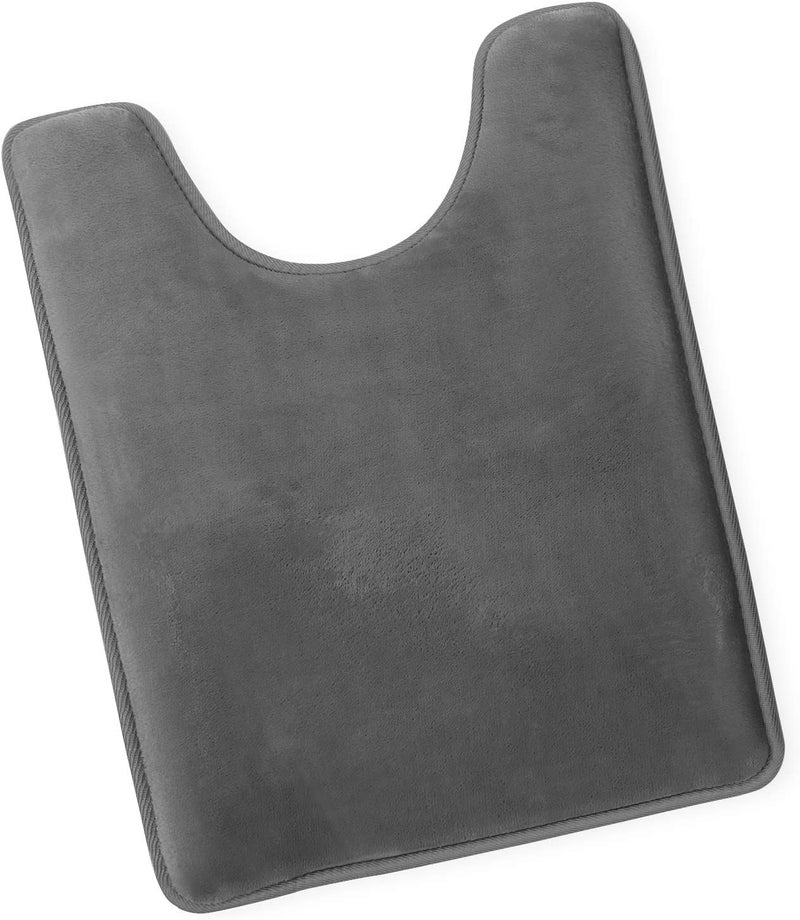 Onlyeasy Foam Contour Toilet Bath Rug, U-Shaped Non Slip Absorbent Thick Soft Washable Bathroom Rugs, Floor Carpet Bath Mat for Bathroom Sink Toilet (20" x 24", Grey) - Image 1
