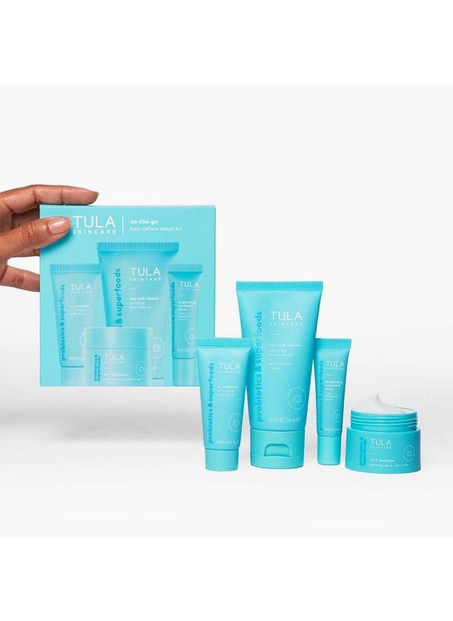 TULA - Skin Care On The Go Best Sellers Travel Kit | Facial Cleanser Day & Night Moisturizer Sugar Scrub & Face Filter Primer For Glowing Radiant Skin - Image 1