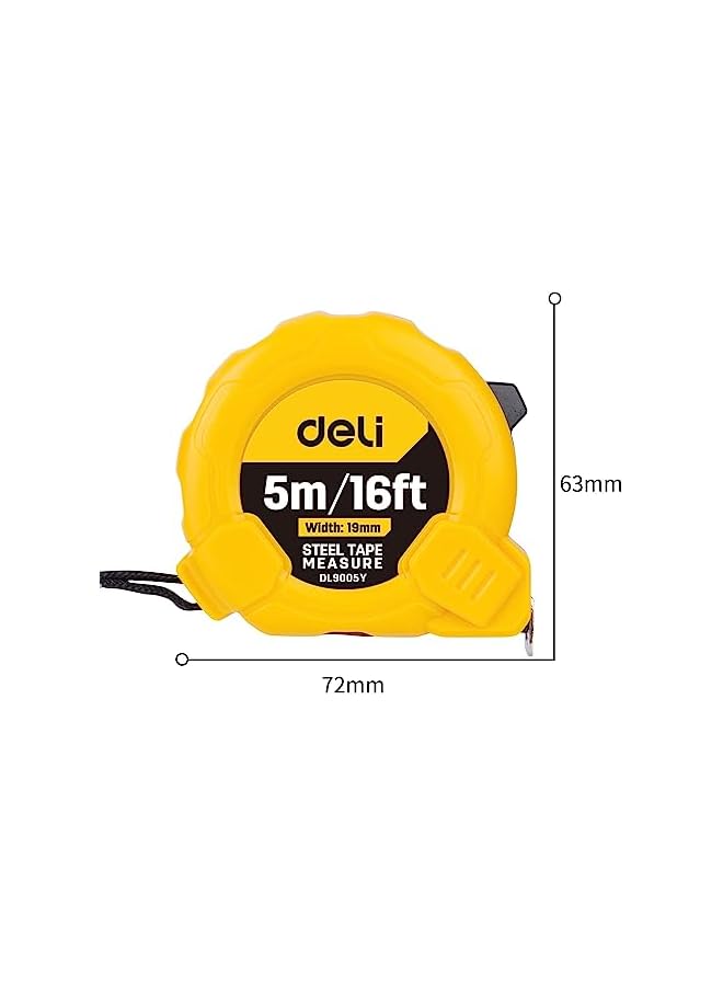 Deli شريط قياس دلي، 5 م × 19 مم - Image 3