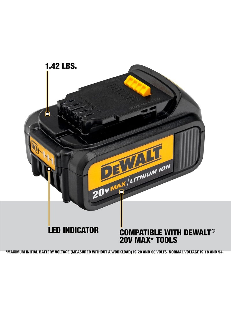DEWALT DEWALT 20V MAX Battery with LED Charge Indicator 3 Amp Hour 4 Pack DCB2004  - Image 2