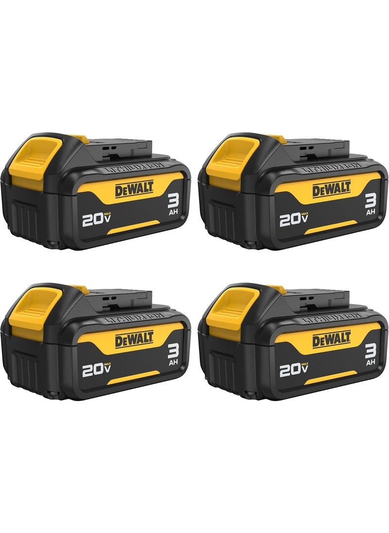 DEWALT DEWALT 20V MAX Battery with LED Charge Indicator 3 Amp Hour 4 Pack DCB2004  - Image 1