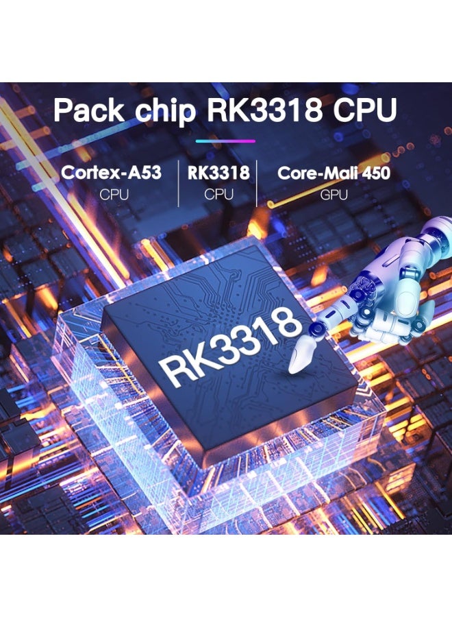 Zikra Android TV Box 11.0, RK3318 Quad Core CPU 2GB 16GB Supports 2.4/5.8G Dual WiFi/ 100M Ethernet/BT 4.0/ USB 3.0/3D 4K UHD H.265 Smart TV Box Android Media Player - Image 3