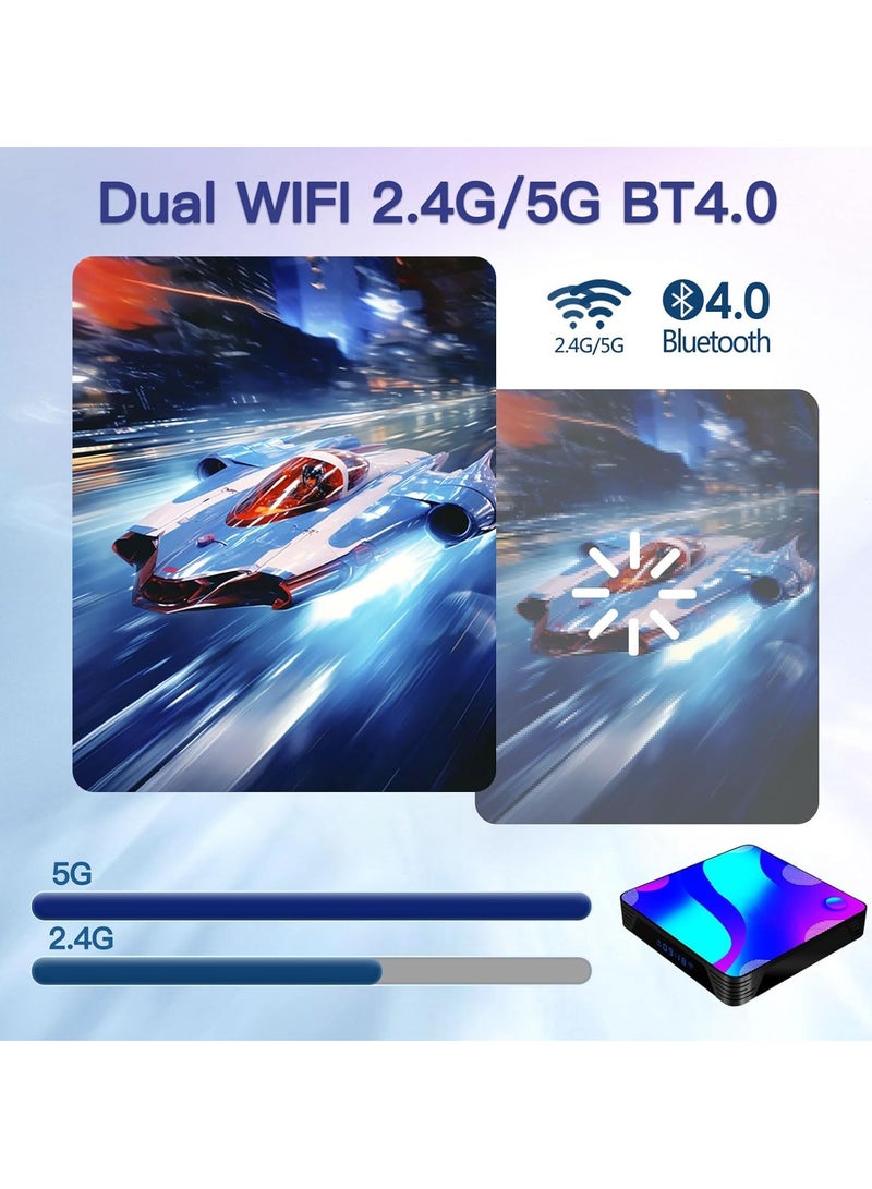 Zikra Android TV Box 11.0, RK3318 Quad Core CPU 2GB 16GB Supports 2.4/5.8G Dual WiFi/ 100M Ethernet/BT 4.0/ USB 3.0/3D 4K UHD H.265 Smart TV Box Android Media Player - Image 5