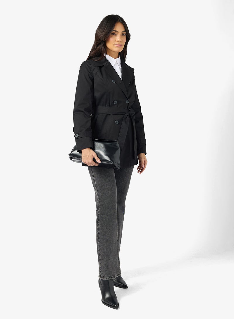 فيرو مودا معطف ترنش بحزام وتفاصيل أزرار فيم تشيلسي - Image 4