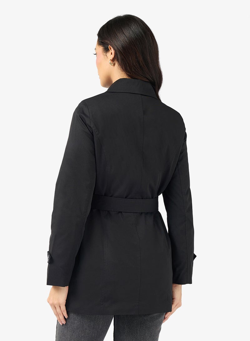 فيرو مودا معطف ترنش بحزام وتفاصيل أزرار فيم تشيلسي - Image 2