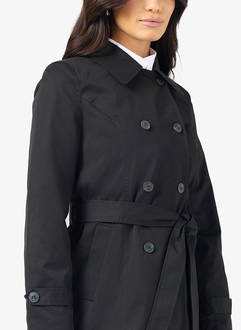 فيرو مودا معطف ترنش بحزام وتفاصيل أزرار فيم تشيلسي - Image 3