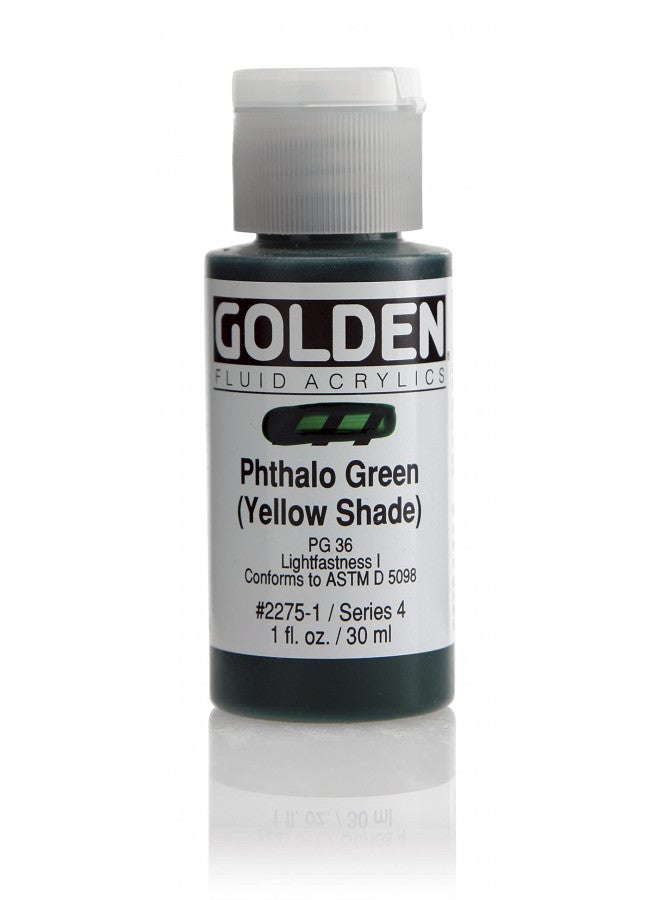 Golden Fluid Acrylics - Pthalo Green (Yellow Shade) - 1 oz Bottle - Image 1