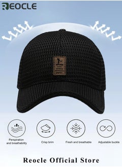 REOCLE Unisex Breathable Full Mesh Hat Baseball Cap Summer Hat Quick Dry Running Hat Lightweight Cooling Water Sports Hat  - Image 3