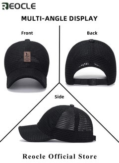 REOCLE Unisex Breathable Full Mesh Hat Baseball Cap Summer Hat Quick Dry Running Hat Lightweight Cooling Water Sports Hat  - Image 4