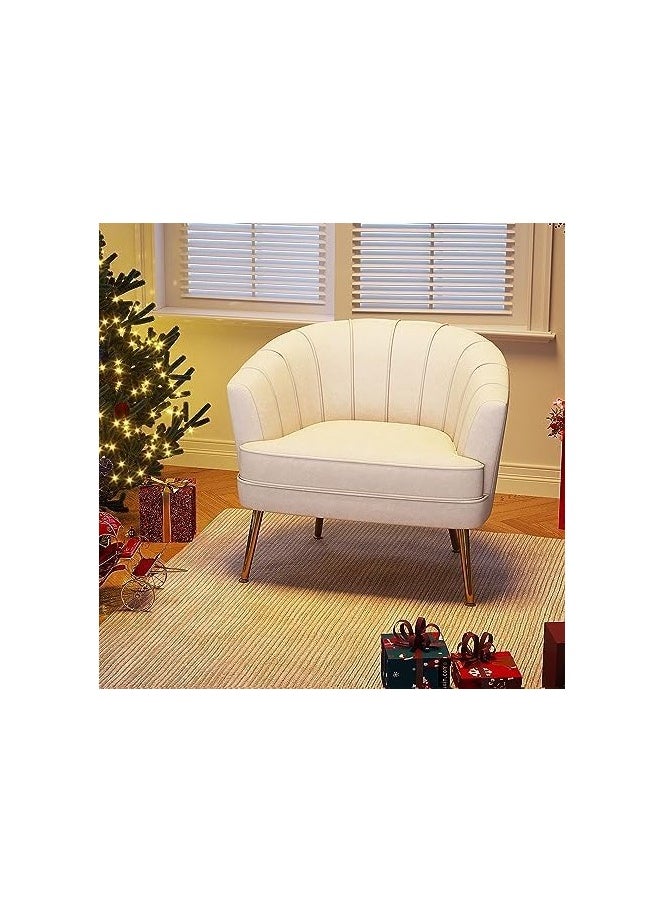 Generic - Velvet Accent Chairs for Living Room Bedroom Office Upholstered Single Sofa Chair Arm Chair Comfy Chair Reading Club Coffee Chair with Metal Legs - Image 1