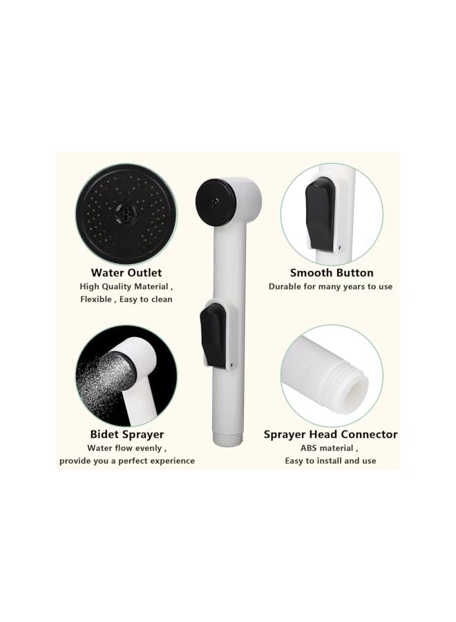 The Bros Handheld Purifying Basin Sprayer Adapter Sprayer Set with Leak Proof Hose Bathroom Toilet Attachment Set for Toilet Bathroom Bathroom Family Pet (Combination 5) - Image 2
