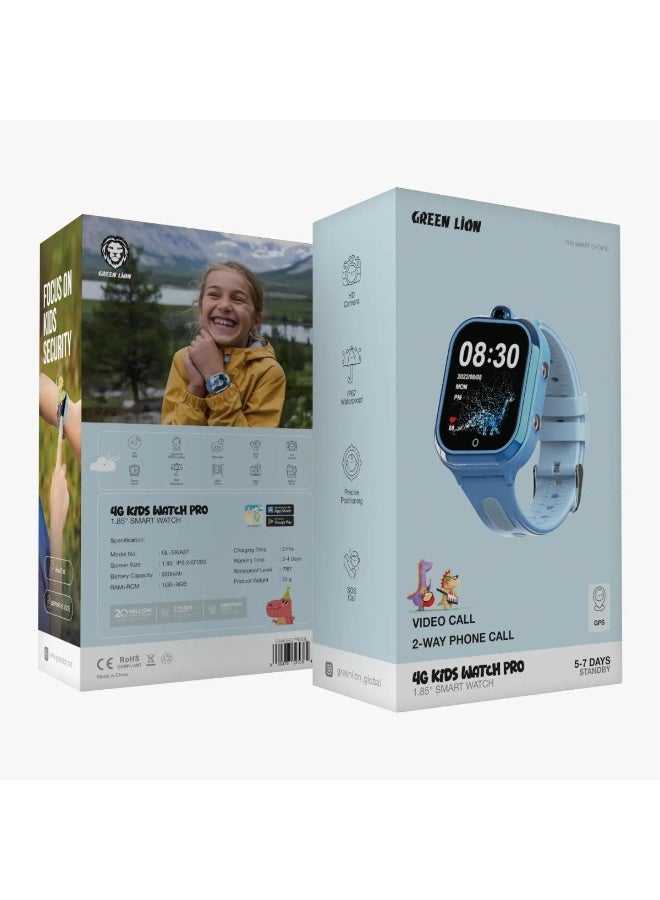 Green Lion 4G Kids Watch Pro with GPS Tracking, Video Call, SOS Alert, Waterproof Design, and 1.85" HD Touch Display - Image 3