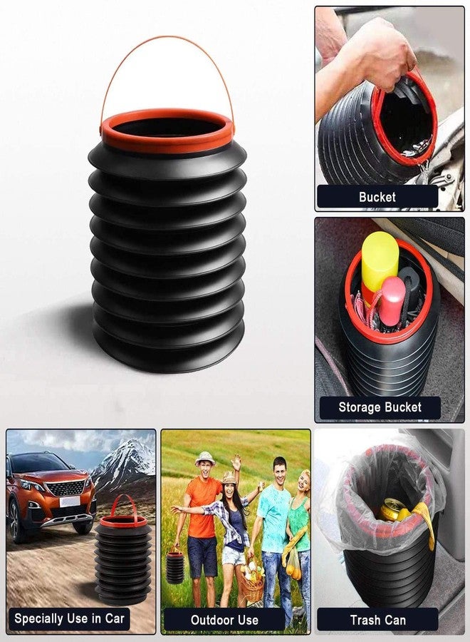 Orrda Garbage Storage Bucket | PP Plastic Collapsible Mini Trash Bin Storage Megic Container Box | Kitchen Garbage Can Storage Organizer Cabinet/Car/Bedroom/Bathroom, Water Storage Bucket (Black, 1pc) - Image 4