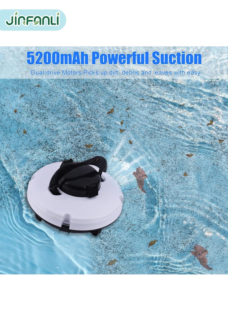 JINFANLI Cordless pool cleaning robot IPX8 waterproof Dual motors Strong suction Auto-parking 120-minute run time Automatic pool vacuum Suitable for above-ground and in-ground pools up to 1076 square feet - Image 4