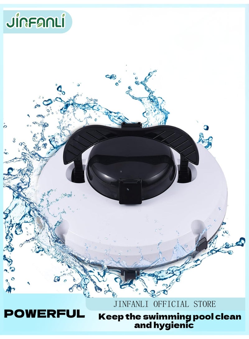 JINFANLI Cordless pool cleaning robot IPX8 waterproof Dual motors Strong suction Auto-parking 120-minute run time Automatic pool vacuum Suitable for above-ground and in-ground pools up to 1076 square feet - Image 1
