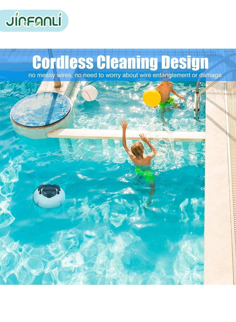 JINFANLI Cordless pool cleaning robot IPX8 waterproof Dual motors Strong suction Auto-parking 120-minute run time Automatic pool vacuum Suitable for above-ground and in-ground pools up to 1076 square feet - Image 3