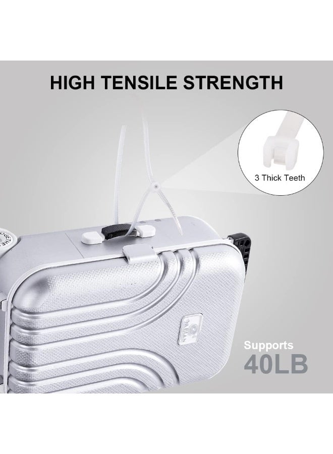 9.8-Inch (200 Pack) With Built-In Lock Small Zipper Zip Tie Nylon Zip Tie Suitable For Indoor And Outdoor Use, White - Image 3