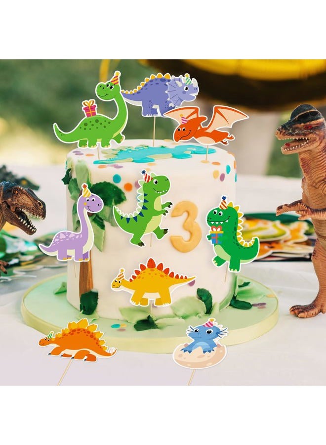 Hxezoc 48 Pieces Dinosaur Cupcake Toppers Baby Cute Colorful Dinosaur Cupcake Picks for Kids Dino Theme Party Baby Shower Birthday Party Decoration Supplies - Image 3