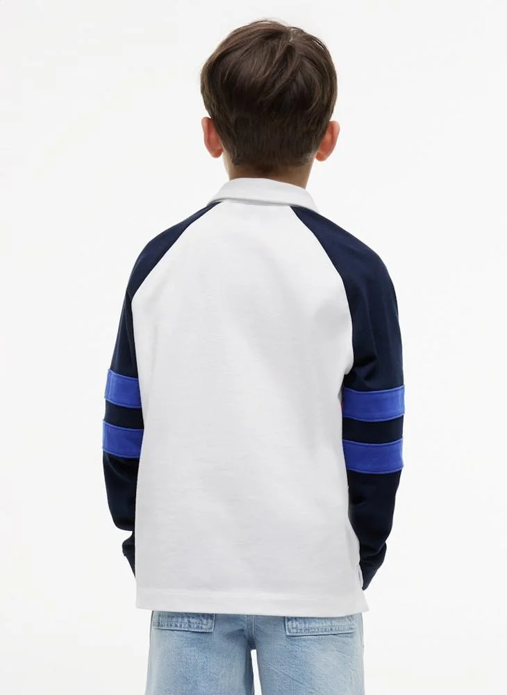 Tommy Hilfiger Colour-Blocked Raglan Sleeve Polo Jumper
