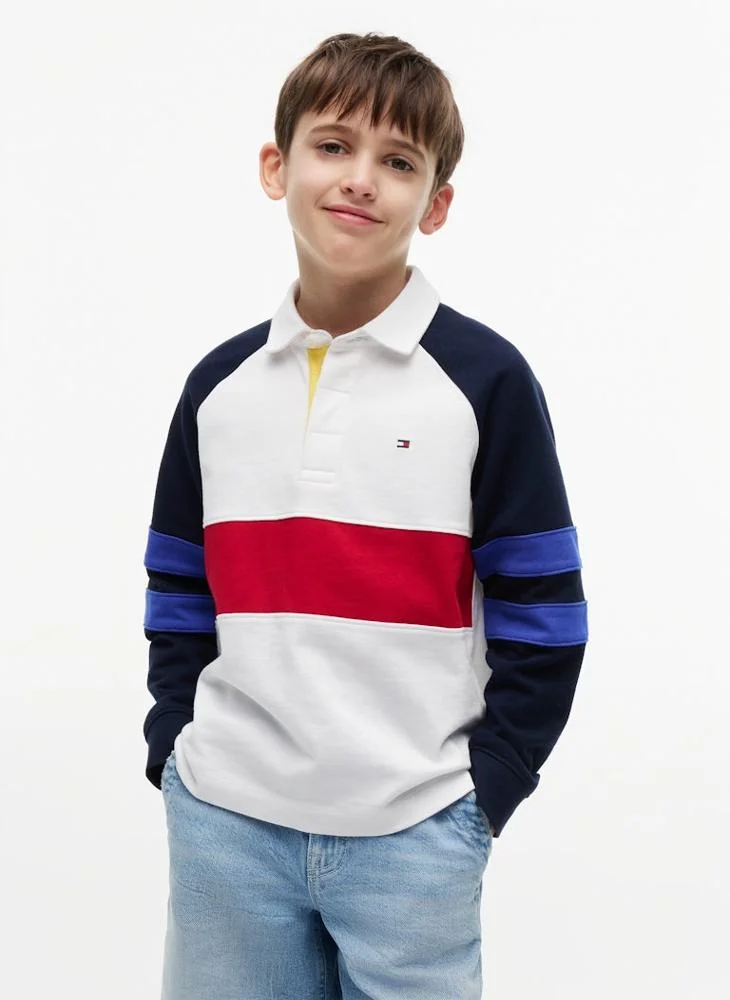 Tommy Hilfiger Colour-Blocked Raglan Sleeve Polo Jumper