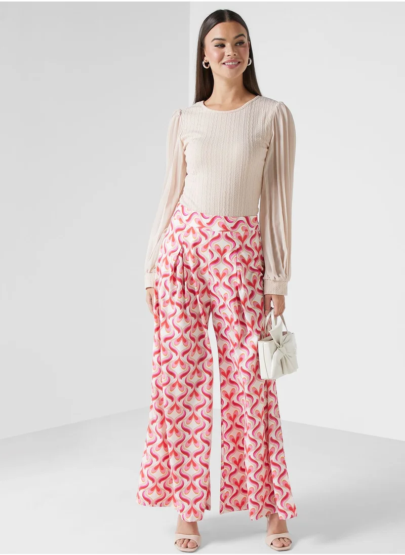 ELLA Wide Leg Printed Pant