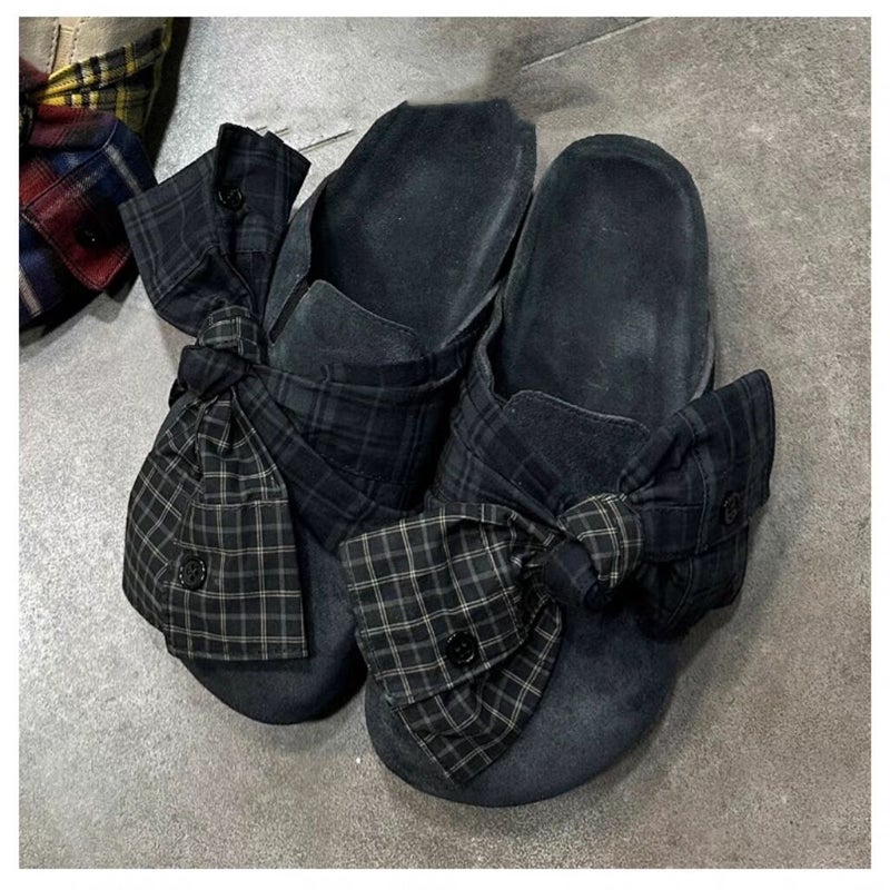 Cute Cartoon Height-Increasing Closed-Toe Mules For Women, Retro College Slip-On Shoes - Image 1