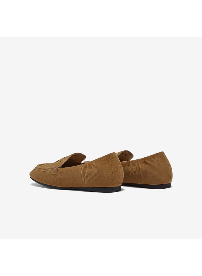 Basto 26 Spring Loafers Retro Commuter Square Toe Women's Flats Uxe01aa6 Camel Size 35 - Image 2