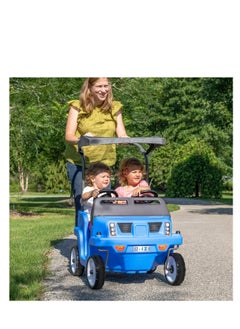 Side-By-Side SUV, Dual Seater Kids Push Car with Canopy, Easy to Store Ride On Toy with Seatbelt, Horn and Under Seat Storage, Suitable for Children both Boys and Girls Aged 18m and Above, Blue - pzsku/Z36F9A811B77BB191B75AZ/45/_/1703231859/af51c8f5-c956-47fb-9b32-18669908d17d