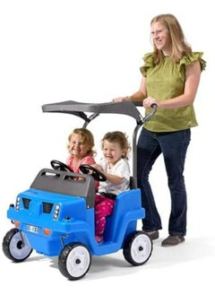 Side-By-Side SUV, Dual Seater Kids Push Car with Canopy, Easy to Store Ride On Toy with Seatbelt, Horn and Under Seat Storage, Suitable for Children both Boys and Girls Aged 18m and Above, Blue - pzsku/Z36F9A811B77BB191B75AZ/45/_/1722849763/df17c415-97bc-4ef4-8e11-ebe3e85a4e05